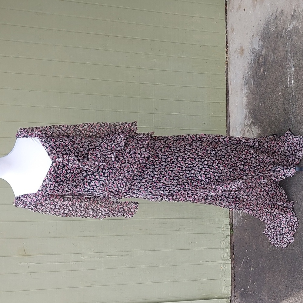 Diane Von Furstenberg Silk Black Vines Jasmyne Maxi Dress With Tags Sz 10 - Picture 5 of 14